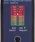 Front view of Handy Pocket EMF Meter For Home Use ELF And VLF Frequency Detector That Reads Electric And Magnetic Fields