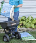 Pro Push Broadcast Spreader 85 Lb Capacity With Durable Plastic Hopper, Corrosion-Resistant And Made In USA used for lawn care