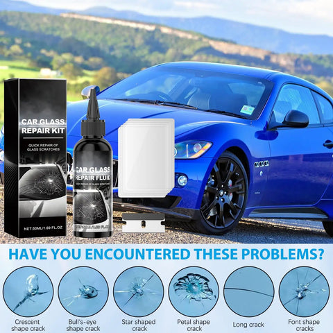 Two Piece Windshield Crack Repair Kit With Glass Repair Resin For Chips And Cracks Quick Fix In About Twenty To Thirty Minutes Brings Back Clarity And Strength DIY Auto Glass Repair For Cars Trucks SUVs with car
