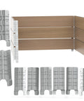 Heavy Duty 8 Inch Pallet Collar Hinges 8 Pack linked to a stackable wooden structure for garden or garage use.