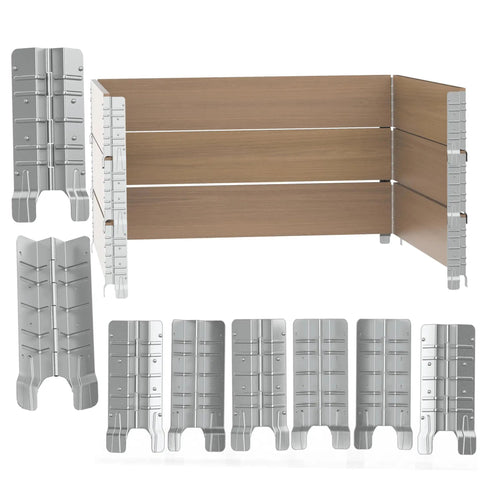Heavy Duty 8 Inch Pallet Collar Hinges 8 Pack linked to a stackable wooden structure for garden or garage use.