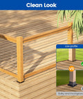 Beefy 4 Pack Wood Post Plate Connector for decks with 6 by 6 inch base plates, fits 3.5 by 3.5 to 4 by 4 posts, black