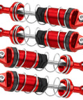 Pack Of 4 Full Metal Shock Absorbers For 1/12 Scale MN Series RC Crawler Cars CNC Aluminum Dampers Compatible With MN128 MN86 MN86K MN86KS G500 Red Finish Upgrade, side view