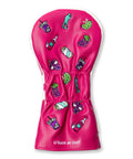 Premium Synthetic Leather Golf Head Cover For Woods And Drivers, Tour Quality Golf Accessories With Unique Designs, pink cover