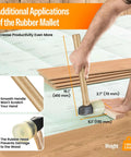 Heavy Duty Pneumatic Flooring Nailer With Rubber Mallet For Fast Hardwood And Engineered Wood Installations That Get The Job Done Quick And Clean Every Time, showing rubber mallet in use.