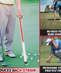 Golfers using Long Reach Golf Ball Retriever With Shag Tube And Easy Release, 35.4 Inch Practice Ball Picker on range