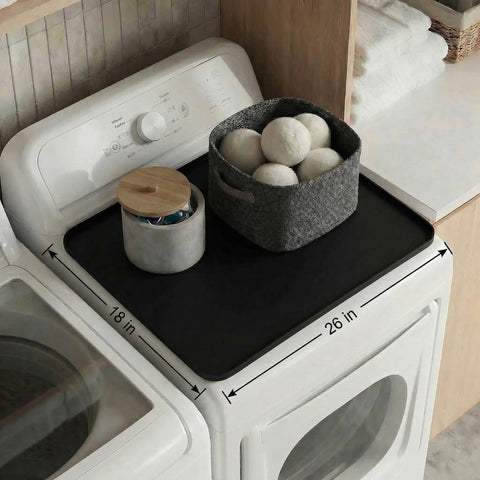 Top Shelf Silicone Washer And Dryer Cover 26 X 18 Inch Non Slip Waterproof Protector Mat on laundry appliances.