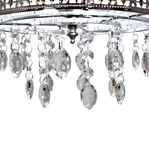 Close-up of K9 hanging crystals from the Drop Dead Gorgeous 52 Inch Crystal Chandelier Ceiling Fan with Integrated LED Lights.