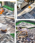 Durable Wood Plastic Composite Patio Deck Tiles With Interlocking Design For 3D Random Pattern DIY Floor Tiles in outdoor setting