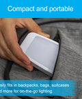 Person placing Four In One LED Power Failure Night Light With Dusk To Dawn Sensor into a gray bag pocket