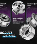 Front Wheel Bearing Replacement For 2007 Through 2019 Hyundai Elantra And Elantra GT Coupe Kia Forte with OEM grade, high-strength bolts, and premium-quality steel.
