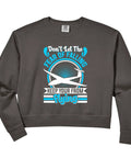 Women's Thermals Crop Sweatshirt For Sailplane Pilots And Glider Enthusiasts with aviation graphic, relaxed fit, black