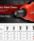 Knuckle-Saving 13 Inch Pop Rivet Gun With 150 Pcs Fasteners, showing alloy steel claws and rivet specifications for easy use.