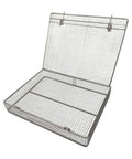 Stainless Steel Mesh Parts Washing Basket With Double Locking Lid For Secure Storage And Deep Cleaning, Rust Resistant Heavy Duty Organizer Tray