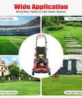 20 Inch Self Propelled Gas Push Lawn Mower With Bagger 140cc 4 Stroke Engine Delivers Smooth Cut 2800 RPM Walk Behind Yard Care Machine 8 Position Height Adjustment Easy Start Heavy Duty Grass Cutter for sports fields and gardens