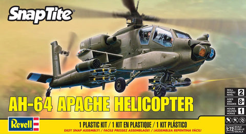 Snap Together Apache Helicopter Model Kit With 41 Pre Painted Pieces No Glue Or Paint Needed Includes Realistic Decals On Box