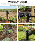 Drip emitters for 1/4 inch tubing in outdoor and indoor garden use with adjustable 360° water flow for precise irrigation system.