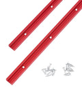 Rock Solid Aluminum T Track For Woodworking Jigs And Shop Fixtures Bold Red 36 Inch Bar two pack with mounting screws