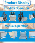 No Sweat Heavy Duty Steel Self Dumping Hopper Shifts From Forklift Or Push Cart Mode Effortlessly with smooth rollers for easy transport.
