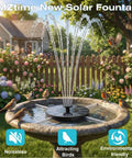 1.4W Solar Bird Bath Fountain Pump With Upgraded Panels Floating Solar Fountain For Bird Bath Ponds Garden Fish Tank
