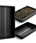 Durable 5 Pack Seed Starter Trays For Indoor Or Outdoor Gardening 17 By 10 By 2.4 Inches Budget Friendly Stackable Reusable Plastic Kit