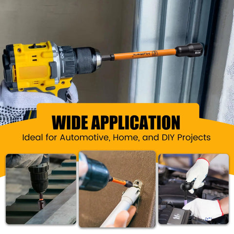 51-Piece Magnetic Nut Driver Set With Color-Coded Deep And Standard Drivers, SAE And Metric, in use on impact tools