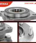 Close-up of Two Front Wheel Bearing And Hub Assembly Set With 5 Lug Fits Subaru Forester 2009-2014, Impreza 2008-2014