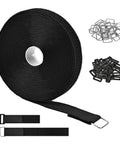 1 Inch By 39 Foot Nylon Hook And Loop Straps Roll With 60 Buckles 30 Metal And 30 Plastic Adjustable Reusable Cut To Length Ties
