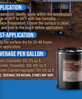 Tough As Nails Hydrophobic Acrylic Sealer For Masonry And Concrete Pavers on a patio with coverage details.