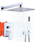 Shower Head And Handle Set Wall Mounted Brushed Nickel Luxury High Pressure Square Shower Head For Modern Bathroom Faucet Upgrade