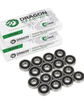 Dragon Roller Skate Bearings 16 Pack Ultra Smooth Endure Pre Lubed All Weather High Performance Inline Skate Bearings shown with packaging