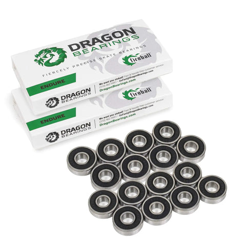 Dragon Roller Skate Bearings 16 Pack Ultra Smooth Endure Pre Lubed All Weather High Performance Inline Skate Bearings shown with packaging