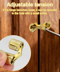 Eight Piece Hidden Brass Barrel Hinges Set With Drill Bit For Jewelry Boxes Wooden Boxes And Small Furniture DIYers 180 Degree Concealed Cabinet Hinges tightening