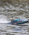 Recoil 2 18 Inch Brushless Shreddy RTR with Water-Cooled Motor and ESC Self-Righting Deep-V Hull speeding on water