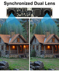 Dope Dual Lens Stereo USB Webcam Module, 1.3MP 960P HD Video, synchronized dual lens with cabin depth sensing display