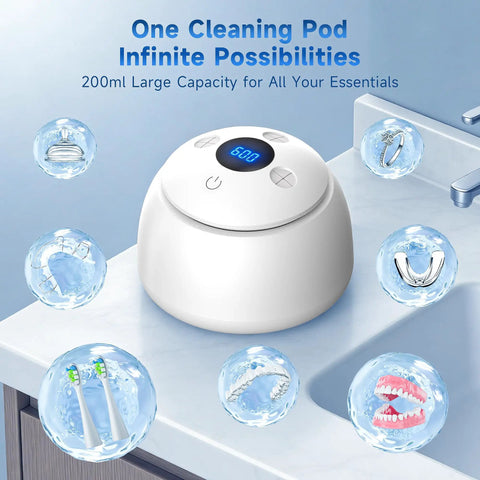 Keep Your Mouth Straight Fire Clean With This Ultrasonic Retainer Cleaner Using 45Khz Uv Deep Tech to clean aligners and dentures.