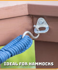 Heavy Duty 26kn Climbing Anchors Rated To 5845 Pounds Solid Steel Bolt Hangers on wood for hammock use.
