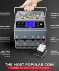 Pro Grade Coin Counter And Sorter With Wrapper Roller, High Speed 300 Coins Per Minute, 2000 Coin Hopper, displayed with features