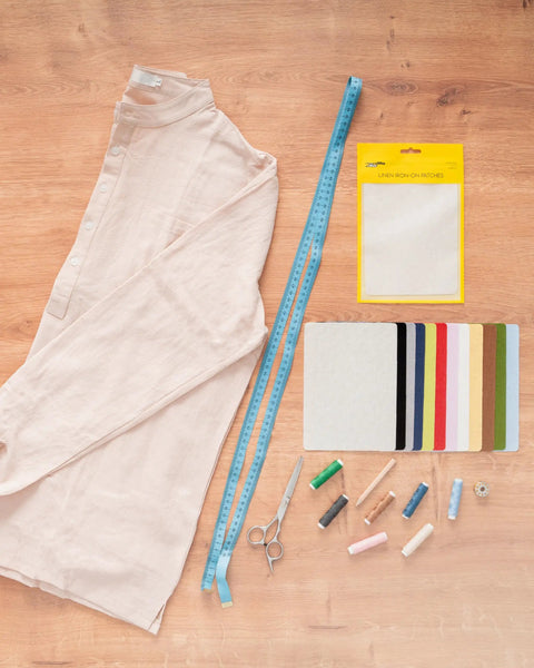 12 Pack Iron On Linen Patches Repair Kit For Clothes With Strong Adhesive Natural Look No Fuss Quick Repairs scissors sewing supplies
