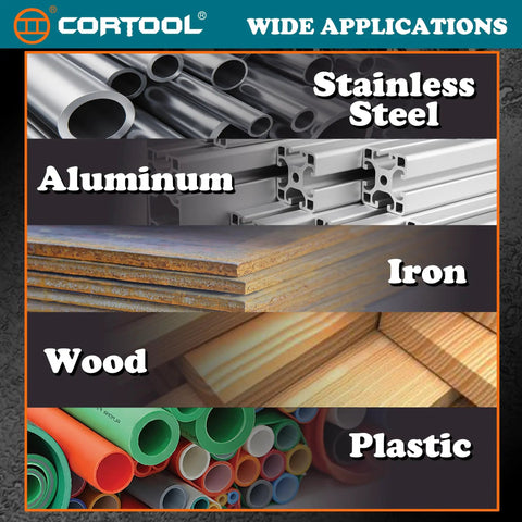 Image showing materials: stainless steel, aluminum, iron, wood, and plastic for Badass M35 Cobalt HSS Twist Drill Bit Set, 115Pc.