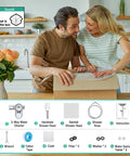 Couple unboxing High Pressure Rain Shower Head With Handheld And Dual Square Shower Head Combo 3 Spray Settings 5 Ft Hose