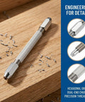 Top Shelf 6 Piece Double Ended Pin Vise Kit For Jewelry Making and Wire Twisting, hexagonal grip mini hand drill.