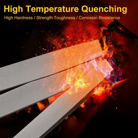 8 Inch Flat Metal File With 12 Inch Total Length subjected to high temperature quenching for durability and corrosion resistance