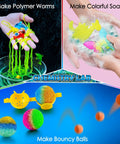 260 Plus Kid-Friendly STEM Science Kit With Hands-On Chemistry Experiments including polymer worms, colorful soaps, bouncy balls