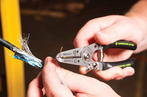 Stainless Wire Stripper And Cutter For 16 26 AWG Solid And 18 28 AWG Stranded Conductors Six Inch Workhorse Multi Tool in use