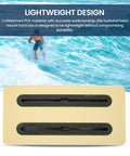 Beefy Lightweight PVC Foam Box For Hydrofoil Mounting, Stable Track Rail Box with black tracks against ocean background