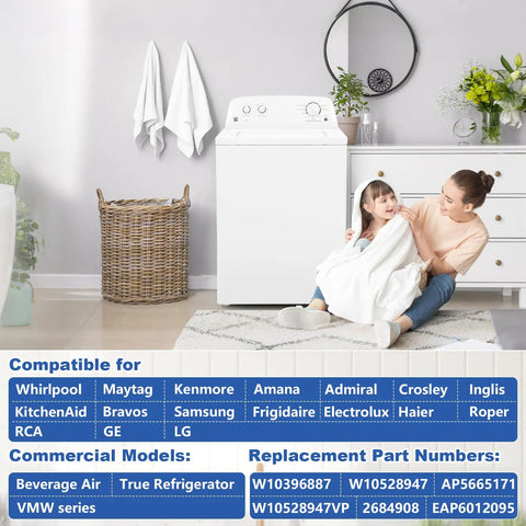 Complete Washer Basket Repair Kit Featuring Driven Hub And Heavy Duty Bushing Assembly No Sweat Install for white top load washer in home.