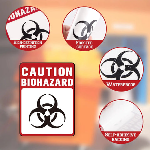 Heavy Duty Self Adhesive Biohazard Warning Decals Waterproof Toxic Waste Stickers Built Tough As Nails That Stick Like Crazy For Medical Labs Or Industrial Sites with high-definition printing details.