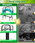 Comparison image showing Outdoor Garden Hose Holder Stand 43 Inches Tall With Four Prongs Base Detachable Metal Hose Keeper versus others