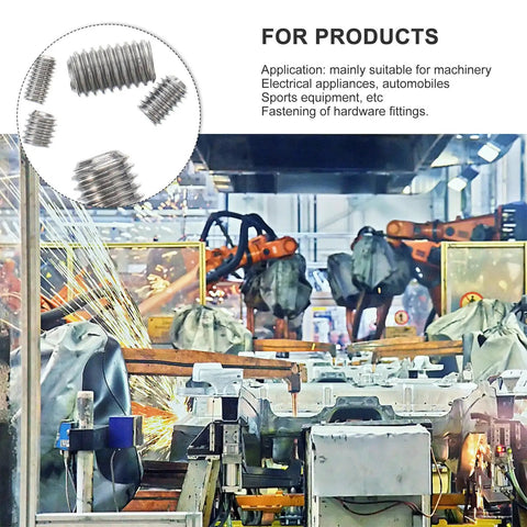 Industrial Grade 300-Piece M3 To M8 304 Stainless Steel Hex Socket Set Screws with Oval Cup Point for machinery use
